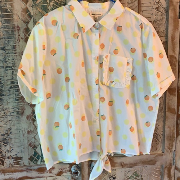 Saint Geraldine Tops - 🎄Sale🎄Saint Geraldine Citrus Tie Back Blouse